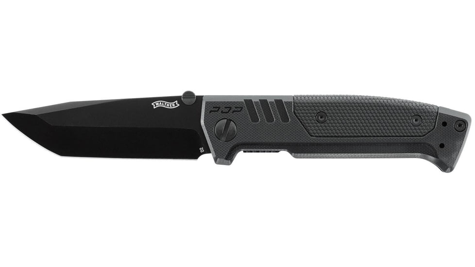 Walther PDP Linerlock Tanto Folding Knife, 3.6in, D2, G10 Handle, Black, 5.0881-US