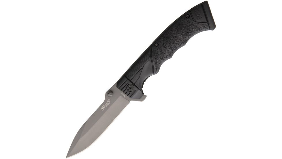 Walther PPQ Linerlock Folding Knife,3.75in,440 Stainless Steel,Standard Edge,Spear Point,Black,Synthetic Handle WAL50746