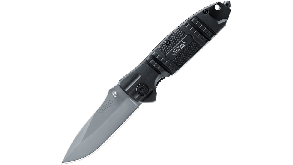 Walther Silver Tac Linerlock A/O Folding Knife, 3.13 satin finish 440C stainless spear point blad, Black G10 handle, 5.0717-US