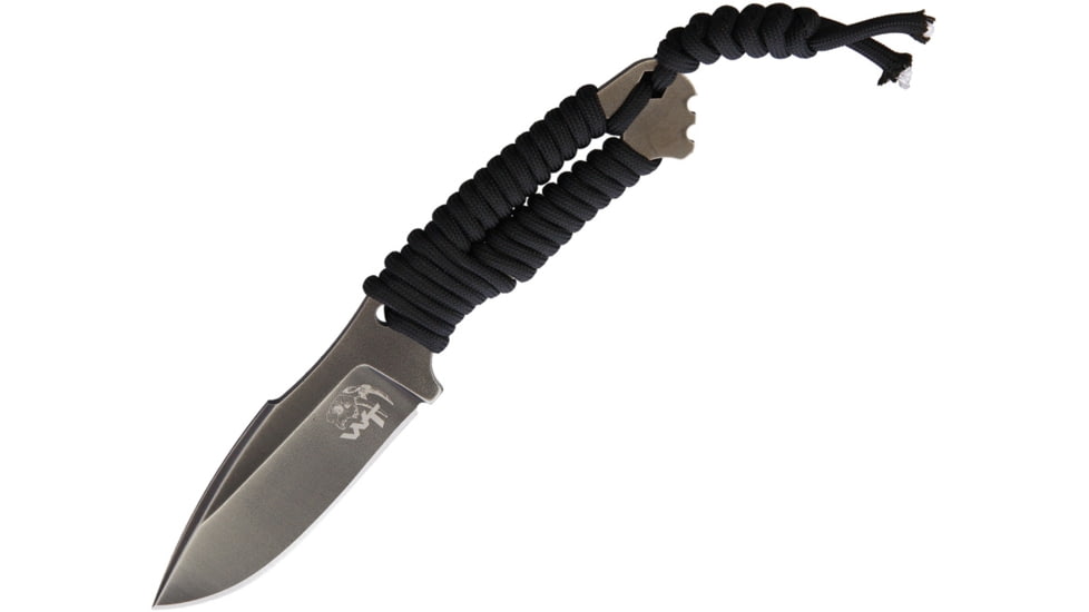 Wander Tactical Raptor Knife, 7in Overall, 3.25in D2 Tool Steel Blade, Tan Paracord Wrapped Handle, Raw Finish Blade, Black Kydex Sheath, RAPTOR / IRON WASHED