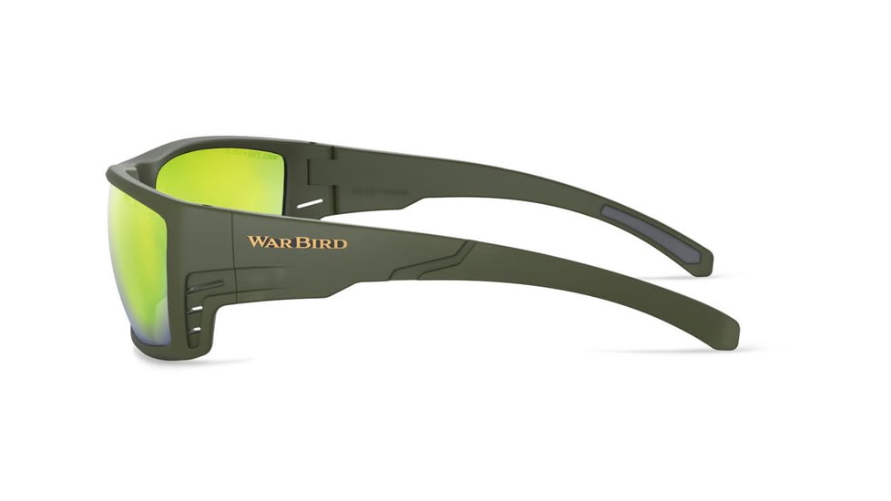 War Bird Fusillade Glasses, Green Frames/Brown Lens/Ice Green Shield, EYFUGRBRIGR