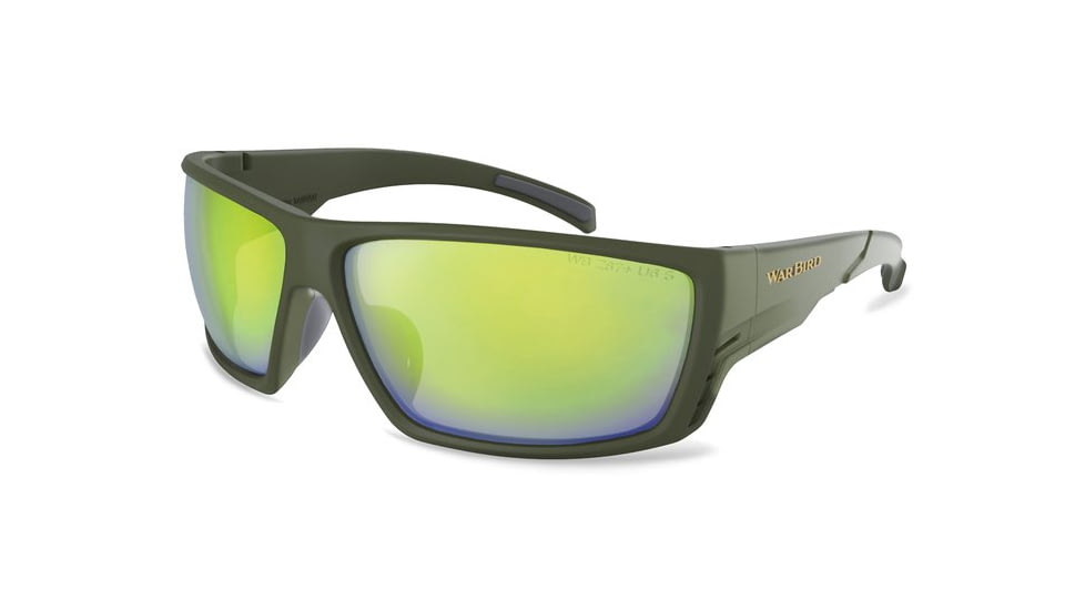 War Bird Fusillade Glasses, Green Frames/Brown Lens/Ice Green Shield, EYFUGRBRIGR