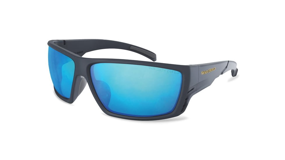 War Bird Fusillade Glasses, Navy Frame/Smoke Lens/Ice Blue Shield, EYFUNYSMIBR