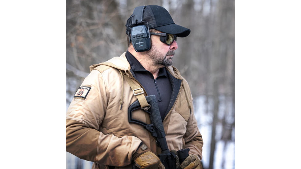 WarBird Intrepid BT-Bluetooth Rechargeable 23dB Earmuffs with Gel Ear Seals, Black, EAINBT