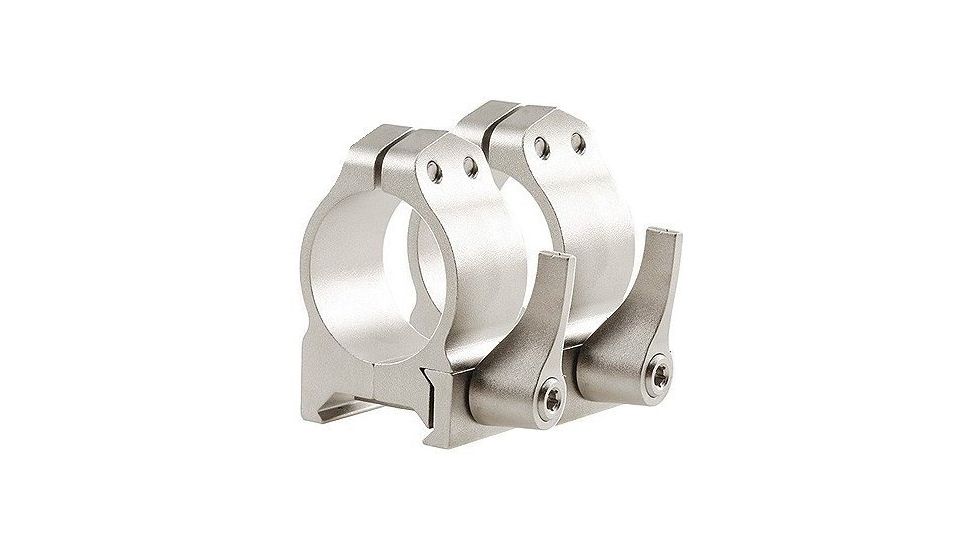 Warne Maxima Steel Rings, 1in, Weaver/Picatinny, QD, High - Silver 202LS