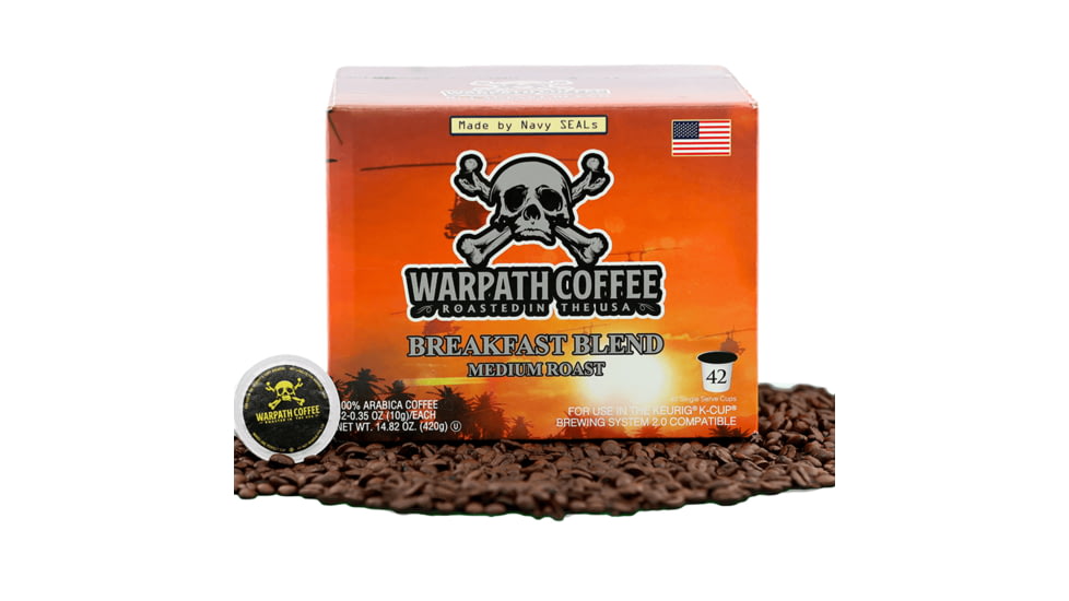 Warpath Coffee Breakfast Blend K-Cup Coffee, Dark Roast, Black, 42 Count, 119, 119