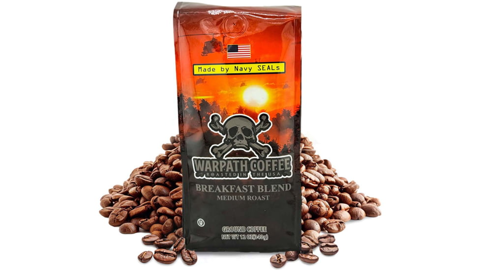 Warpath Coffee Breakfast Blend Whole Bean Coffee, Medium Roast, Black, 12 Ounce, 101, 101