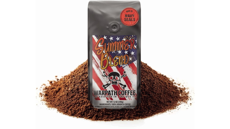Warpath Coffee Summer Blend Ground Coffee, Blue Mountain Blend, Medium Roast, Black, 12 Ounce, 110, 110