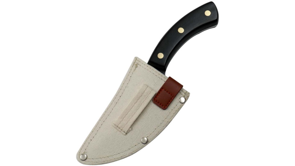 WatchFire Bosna Butcher Knife, 4.75 in 7Cr17MoV Stainless Steel Blade, Black Pakkawood Handle, 1006375