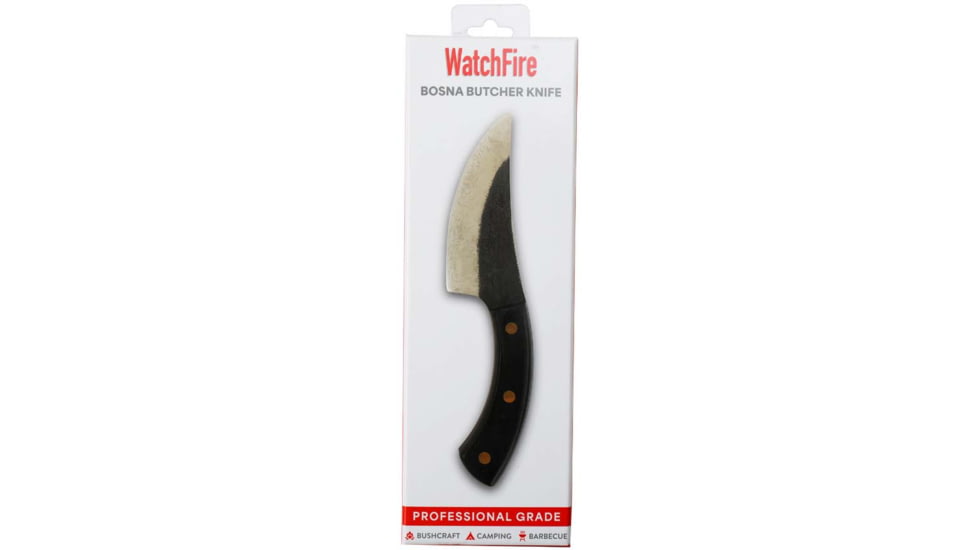 WatchFire Bosna Butcher Knife, 4.75 in 7Cr17MoV Stainless Steel Blade, Black Pakkawood Handle, 1006375