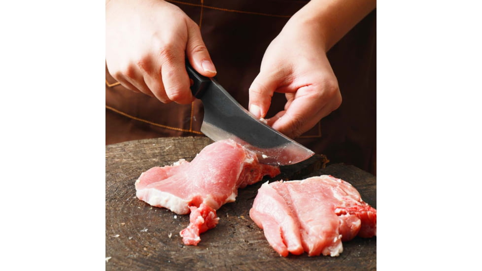 WatchFire Bosna Butcher Knife, 4.75 in 7Cr17MoV Stainless Steel Blade, Black Pakkawood Handle, 1006375