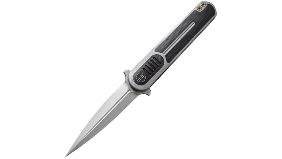 We Knife Co Ltd Angst Linerlock Folding Knife, Gray, Gray G10 handle with black G10 onlay, 2002B