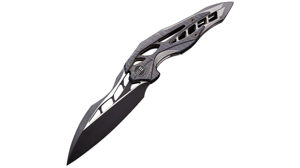 We Knife Co Ltd Arrakis Framelock Folding Knife, 3.5in Bohler M390 stainless blade, Black, Flame anodized titanium handle, 906G
