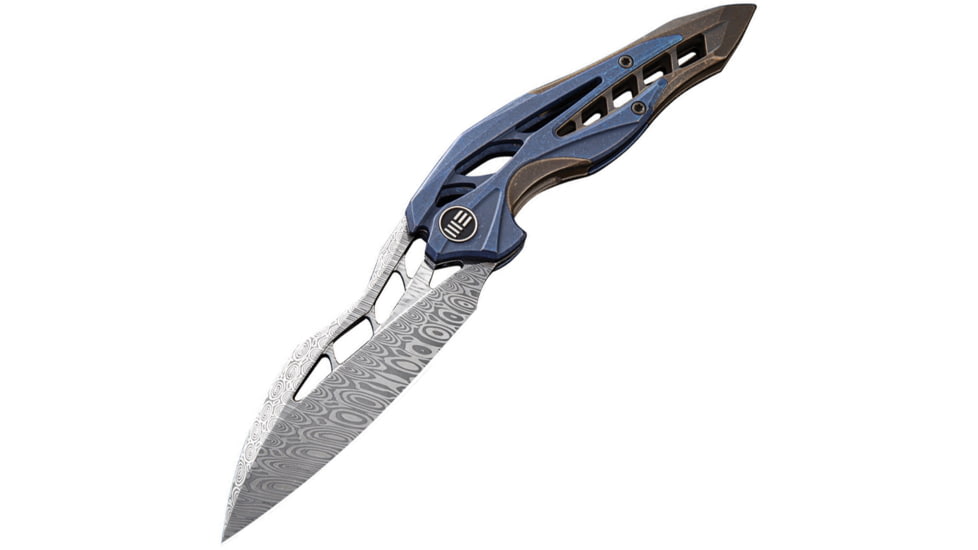 We Knife Co Ltd Arrakis Framelock Folding Knife, Blue and brown, Blue and brown anodized titanium handle, 906DS-1