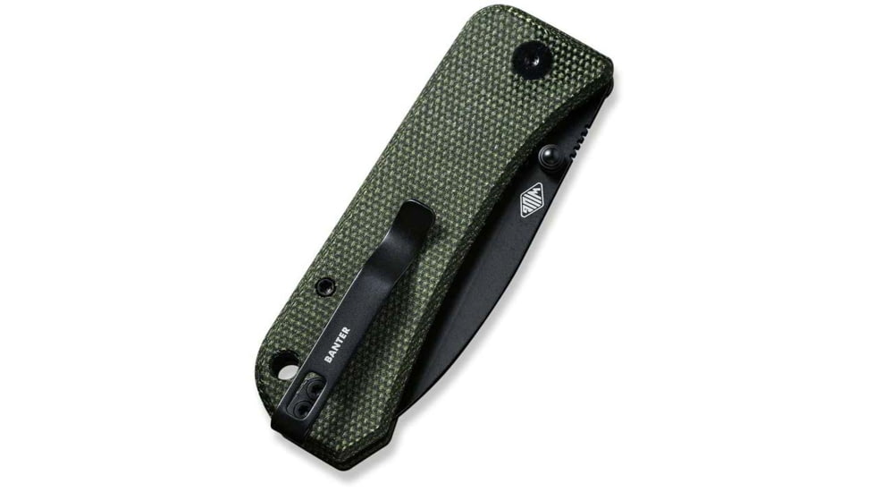 We Knife Co Ltd Banter Folding Knife, 2.9in, Carbon Steel, Green Micarta Handle, 2004J