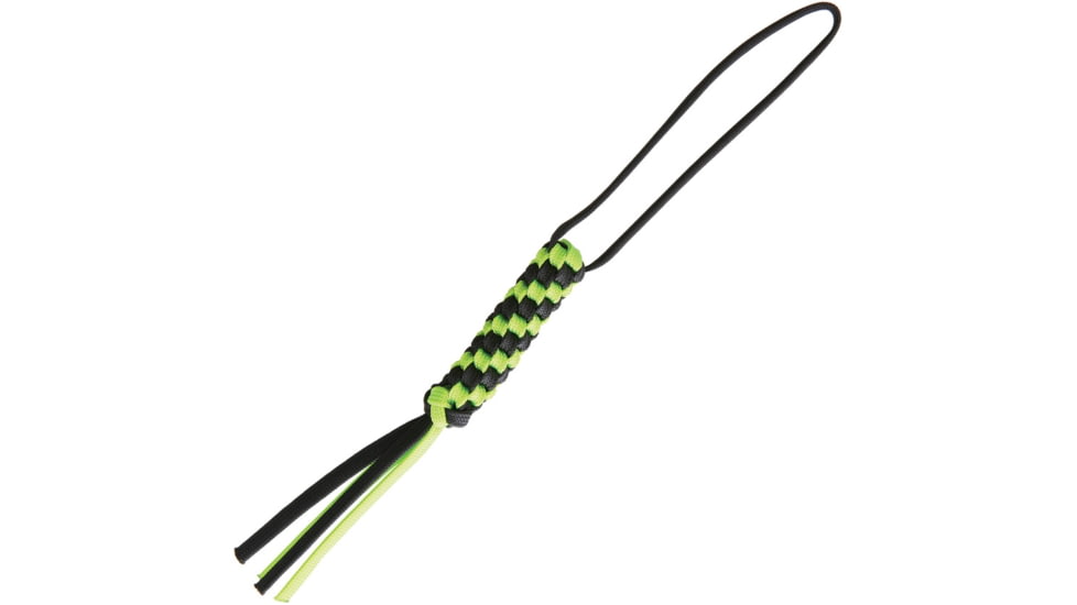 We Knife Co Ltd Paracord Lanyard, Black/Green Braided Paracord Construction, Black, A03A