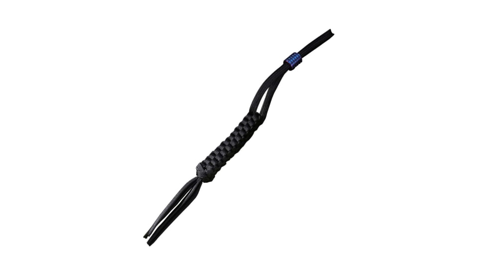 We Knife Co Ltd Paracord Lanyard, Lanyard, Black Braided Paracord Construction With Purple Anodized Titanium Bead, A01B