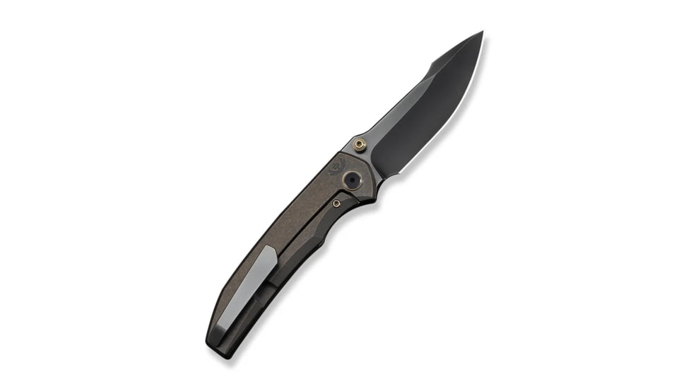 Ryson Thumb Stud Knife Bronze Titanium Handle (3.33&quot; Polished Gray Bohler M390 Blade)