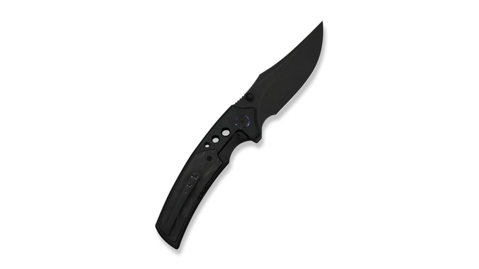 We Knife Co Ltd Skynix Flipper &amp; Thumb Stud Knife Black Titanium Handle With Marble Carbon Fiber Inlay