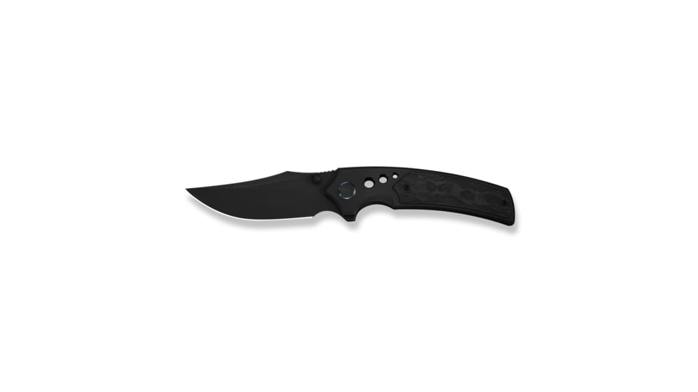 We Knife Co Ltd Skynix Flipper &amp; Thumb Stud Knife Black Titanium Handle With Marble Carbon Fiber Inlay