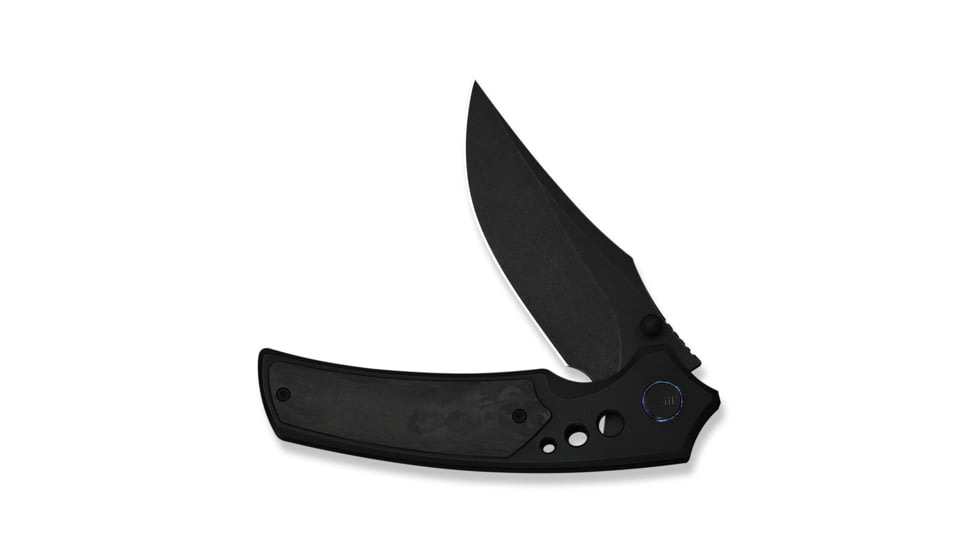 We Knife Co Ltd Skynix Flipper &amp; Thumb Stud Knife Black Titanium Handle With Marble Carbon Fiber Inlay