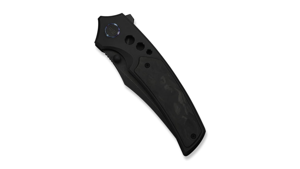 We Knife Co Ltd Skynix Flipper &amp; Thumb Stud Knife Black Titanium Handle With Marble Carbon Fiber Inlay