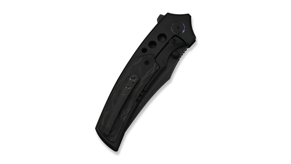We Knife Co Ltd Skynix Flipper &amp; Thumb Stud Knife Black Titanium Handle With Marble Carbon Fiber Inlay