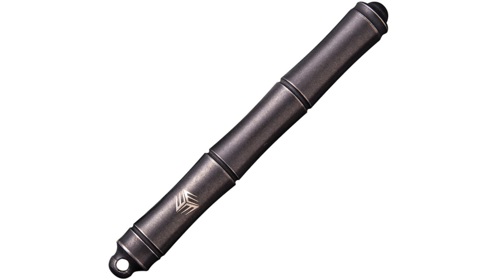 We Knife Co Ltd Syrinx Pen, 3.5in Overall, 0.56Oz, Black Stonewash Titanium Construction, SS Ring, Screw On/Off Cap, Black Ink, Includes Two Refills, Black, TP-04C