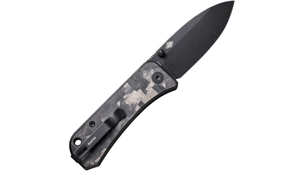 We Knife Co Ltd Banter Folding Knife, 2.9in, Carbon Steel, Marble Carbon Fiber Handle, 2004H