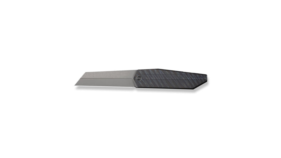 We Knife Co Ltd Collinear Flipper Knife Tiger Stripe Pattern Flamed Titanium Handle And Endcap 3.67inch Gray Stonewashed Bohler M390 Blade