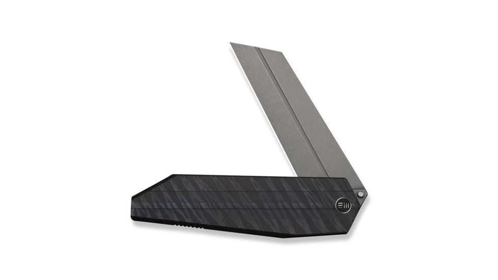 We Knife Co Ltd Collinear Flipper Knife Tiger Stripe Pattern Flamed Titanium Handle And Endcap 3.67inch Gray Stonewashed Bohler M390 Blade