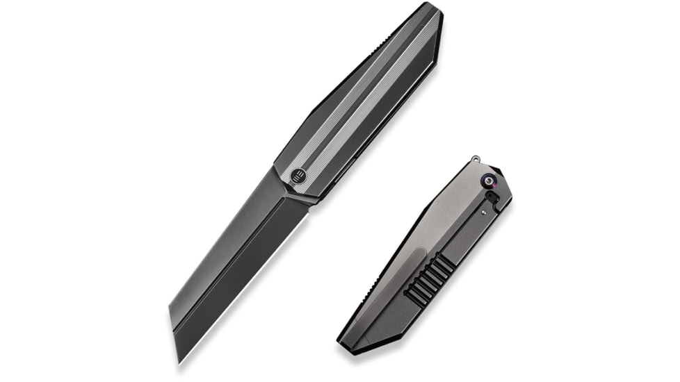 We Knife Co Ltd Collinear Flipper Knife Polished Gray &amp; Satin Titanium Handle And Endcap 3.67inch Polished Gray Bohler M390 Blade