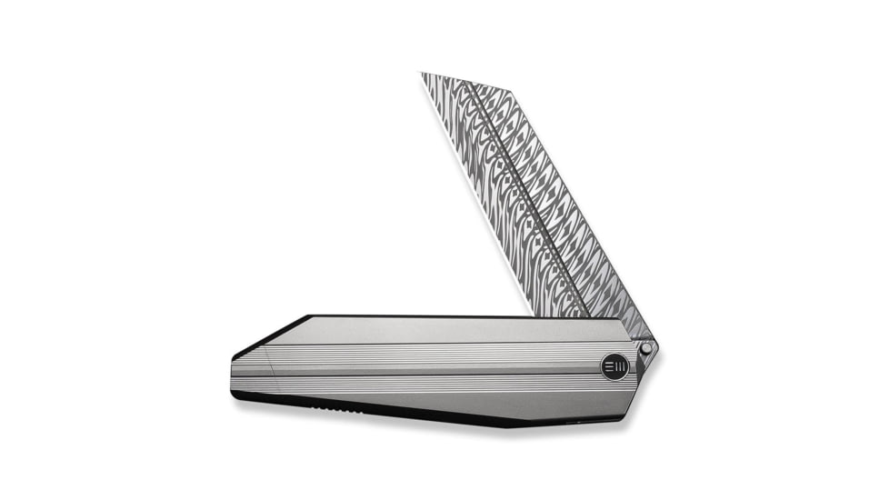 We Knife Co Ltd Collinear Folding Knife, 3.67in, Damasteel, Reverse Tanto Blade, 6Al4v Titanium Polished Satin Handle, WE22034D-DS1