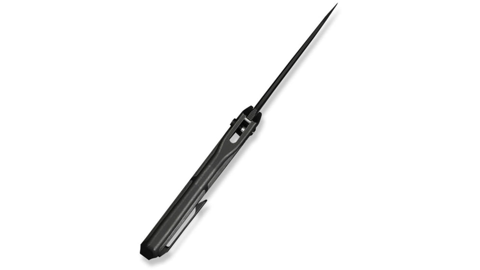 We Knife Co Ltd Weknife 702xi Flipper &amp; Button Lock Knife Black Titanium Integral Handle With Aluminum Foil Carbon Fiber Inlay - WE07B-2