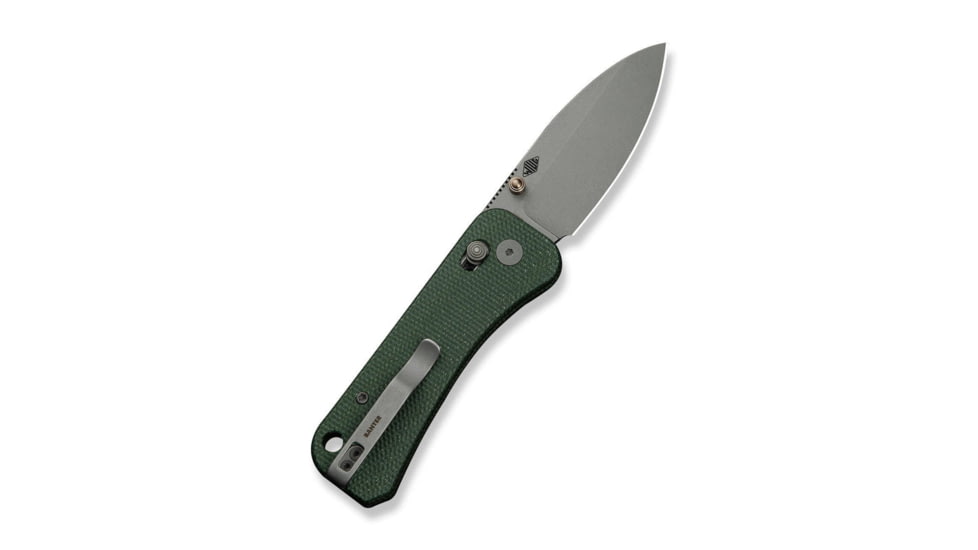 We Knife Co Ltd Banter 2 Folding Knife 2.87 in, CPM S35VN Steel, Gray Stonewash Drop Point Blade, Canvas Micarta Green Handle, WE23075-3