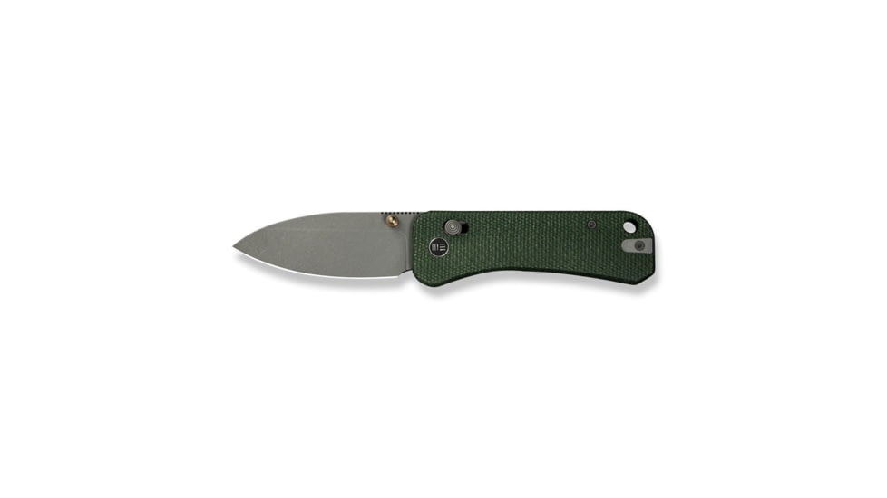 We Knife Co Ltd Banter 2 Folding Knife 2.87 in, CPM S35VN Steel, Gray Stonewash Drop Point Blade, Canvas Micarta Green Handle, WE23075-3