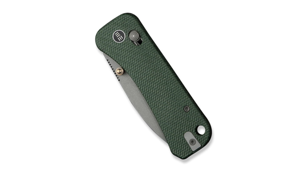 We Knife Co Ltd Banter 2 Folding Knife 2.87 in, CPM S35VN Steel, Gray Stonewash Drop Point Blade, Canvas Micarta Green Handle, WE23075-3