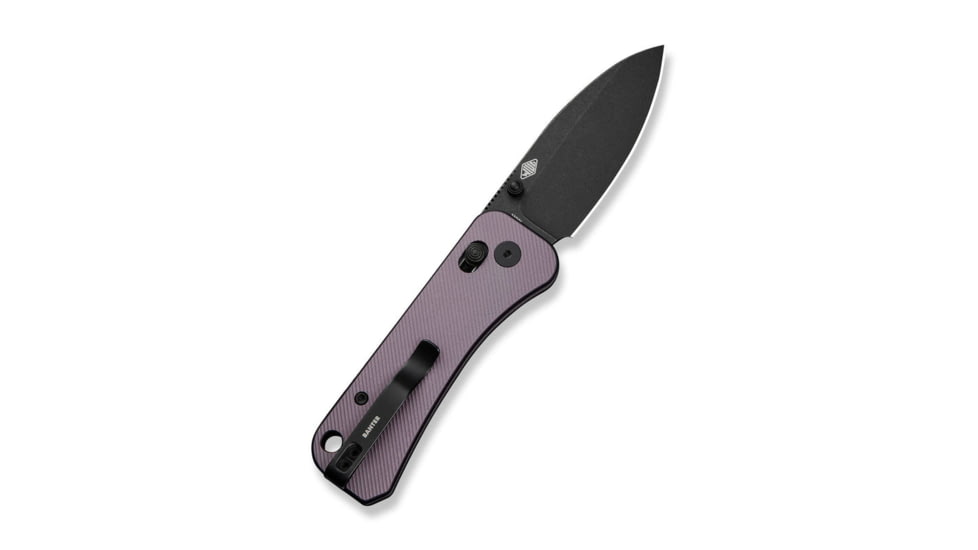 We Knife Co Ltd Banter 2 Folding Knife 2.87 in, CPM S35VN Steel, Black Stonewash Drop Point Blade, Aluminum Purple Handle, WE23075-2