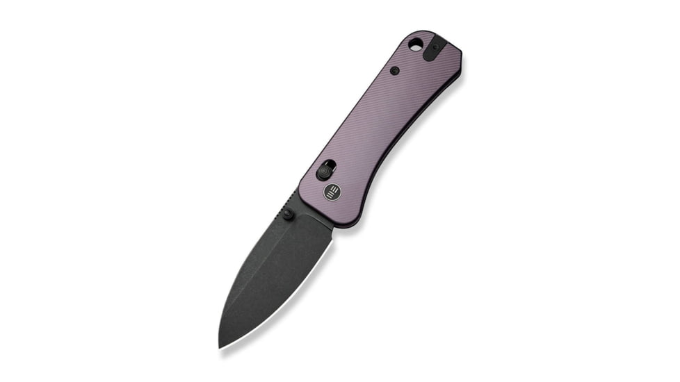 We Knife Co Ltd Banter 2 Folding Knife 2.87 in, CPM S35VN Steel, Black Stonewash Drop Point Blade, Aluminum Purple Handle, WE23075-2