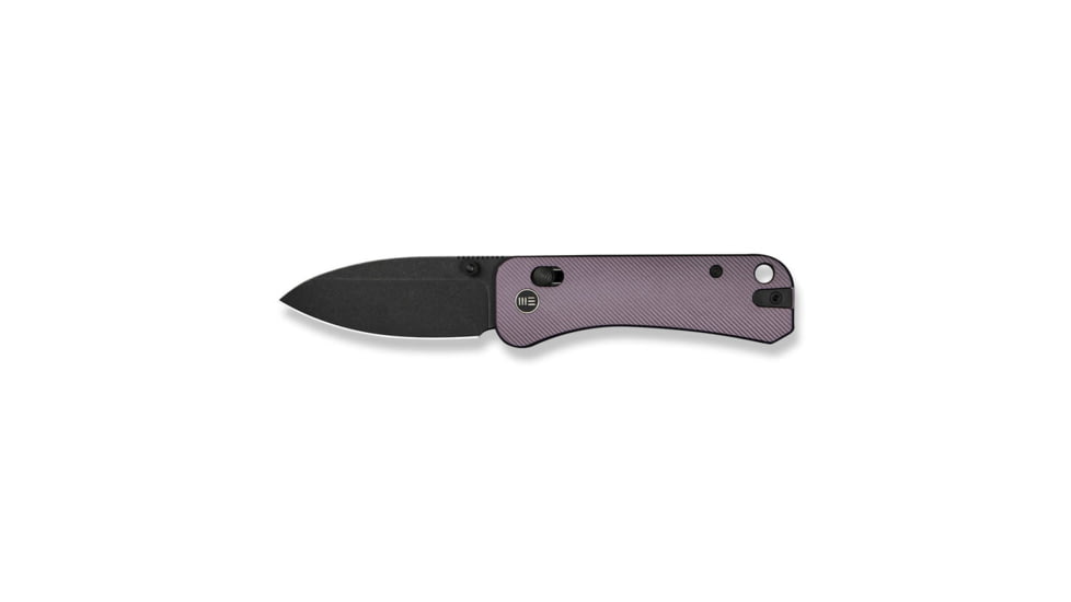 We Knife Co Ltd Banter 2 Folding Knife 2.87 in, CPM S35VN Steel, Black Stonewash Drop Point Blade, Aluminum Purple Handle, WE23075-2