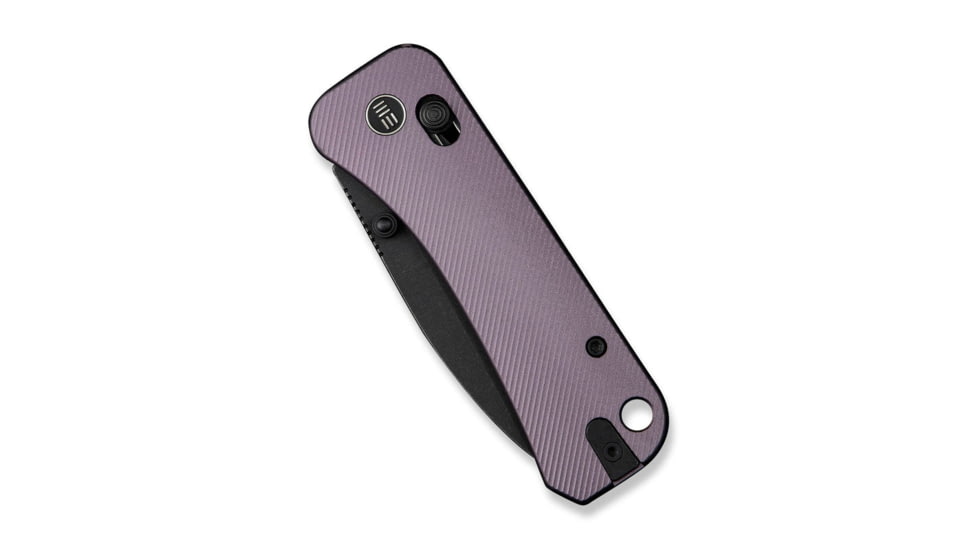 We Knife Co Ltd Banter 2 Folding Knife 2.87 in, CPM S35VN Steel, Black Stonewash Drop Point Blade, Aluminum Purple Handle, WE23075-2