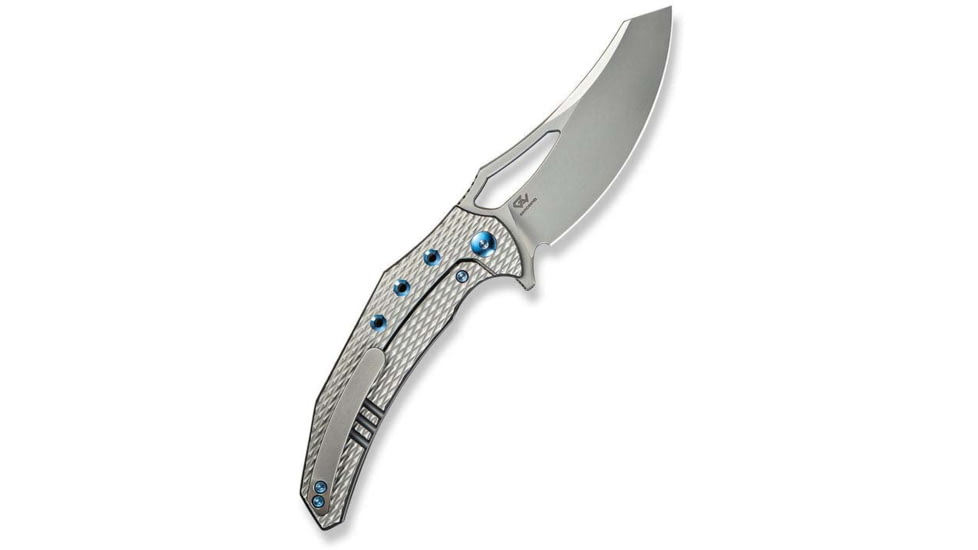 We Knife Co Ltd Weknife Epaulette Flipper &amp; Thumb Hole Knife Diamond Patterned Polished Bead Blasted Titanium Handle 3.45inch Polished Bead Blasted Bohler M390 Blade We24024-3 - WE24024-3