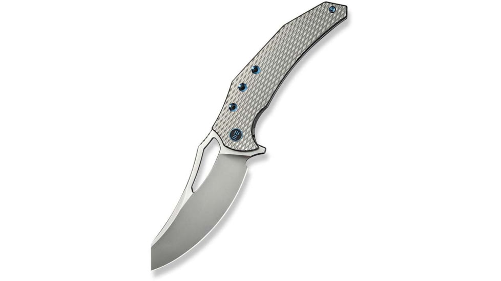We Knife Co Ltd Weknife Epaulette Flipper &amp; Thumb Hole Knife Diamond Patterned Polished Bead Blasted Titanium Handle 3.45inch Polished Bead Blasted Bohler M390 Blade We24024-3 - WE24024-3