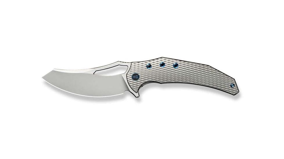We Knife Co Ltd Weknife Epaulette Flipper &amp; Thumb Hole Knife Diamond Patterned Polished Bead Blasted Titanium Handle 3.45inch Polished Bead Blasted Bohler M390 Blade We24024-3 - WE24024-3