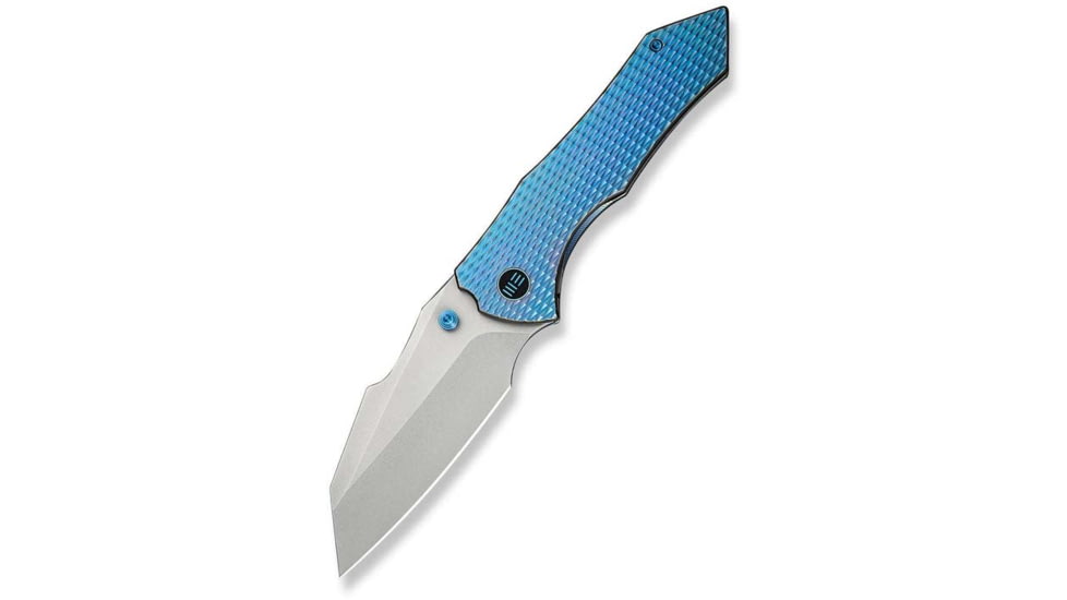 We Knife Co Ltd Weknife High-fin Xl Thumb Stud Knife Diamond Patterned Blue / Purple Titanium Handle 3.48inch Stonewashed Cpm 20cv Blade We24010-2 - WE24010-2