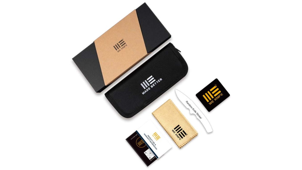 We Knife Co Ltd Weknife High-fin Xl Thumb Stud Knife Diamond &amp; Tiger Stripe Patterned Flamed Titanium Handle 3.48inch Polished Bead Blasted Cpm 20cv Blade We24010-4 - WE24010-4