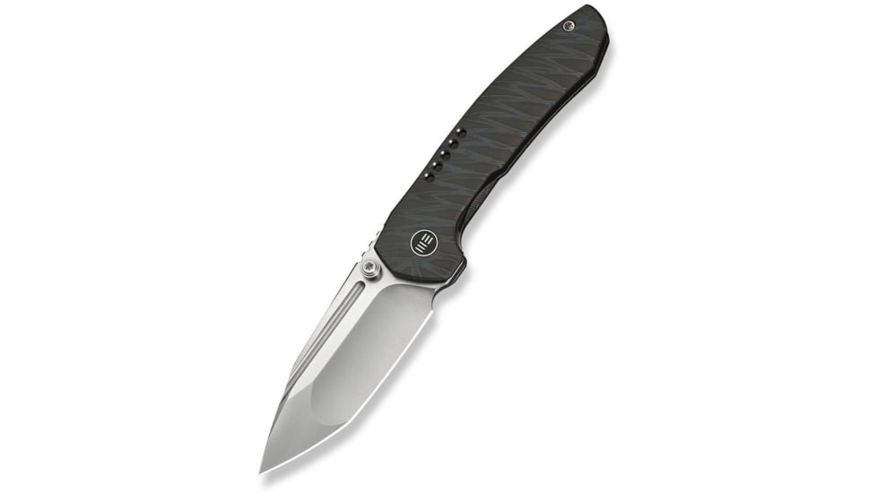 We Knife Co Ltd Weknife Micro Trogon Thumb Stud Knife Tiger Stripe Pattern Flamed Titanium Handle - WE24043-3