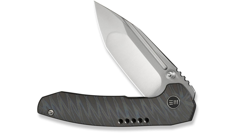 We Knife Co Ltd Weknife Micro Trogon Thumb Stud Knife Tiger Stripe Pattern Flamed Titanium Handle - WE24043-3