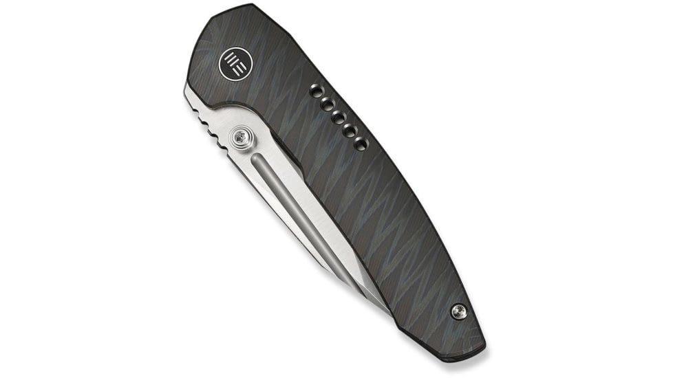 We Knife Co Ltd Weknife Micro Trogon Thumb Stud Knife Tiger Stripe Pattern Flamed Titanium Handle - WE24043-3