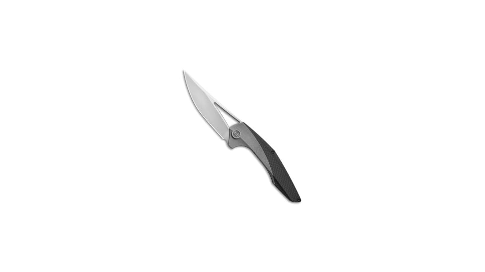 We Knife Co. WE Knife Co. Isham Zeta Knife Carbon Fiber/Titanium 3.65" Satin 720A, Black/Gray, Bohler M390, adult, BHQ-79746